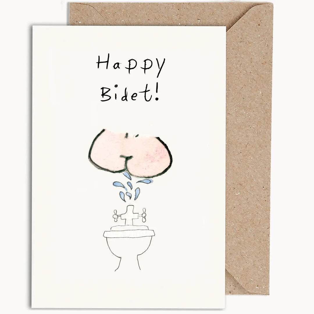 Weird Watercolours Birthday Bidet Card