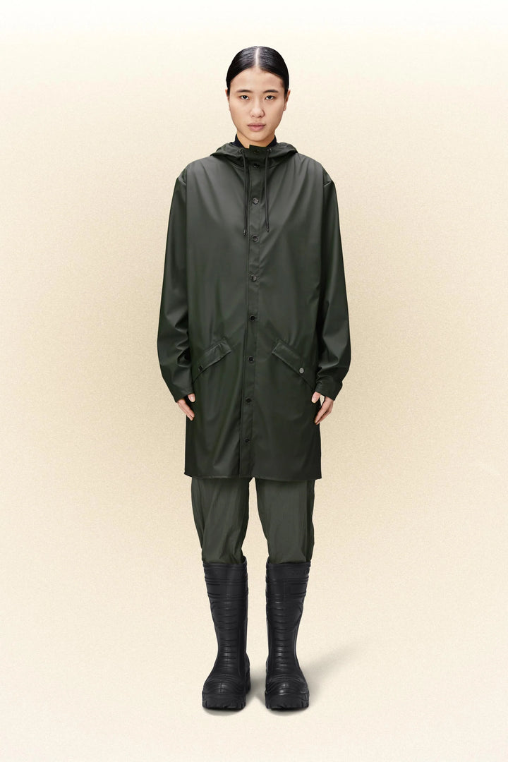 Rains Long Jacket Green