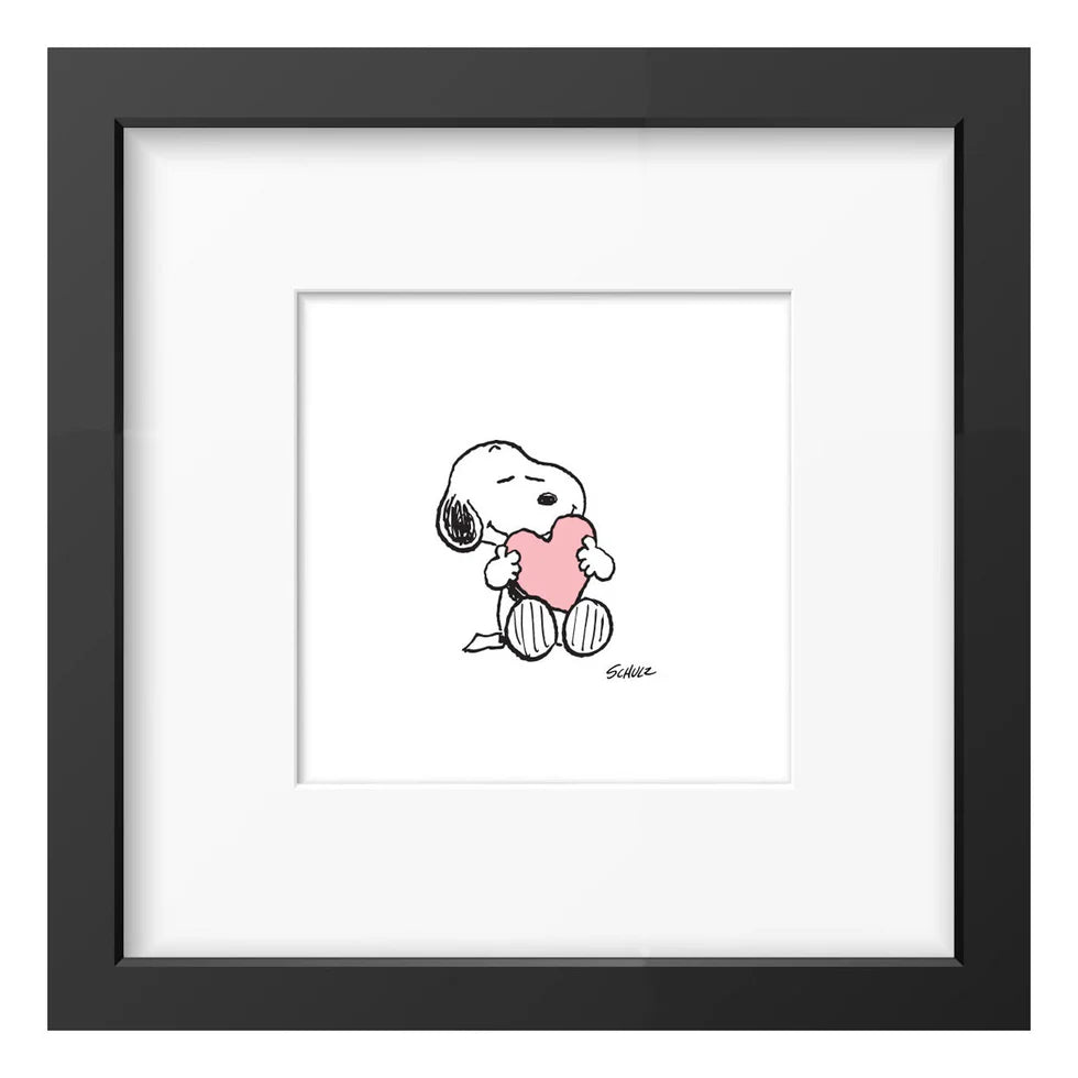 Peanuts Heart Framed Print Handmade