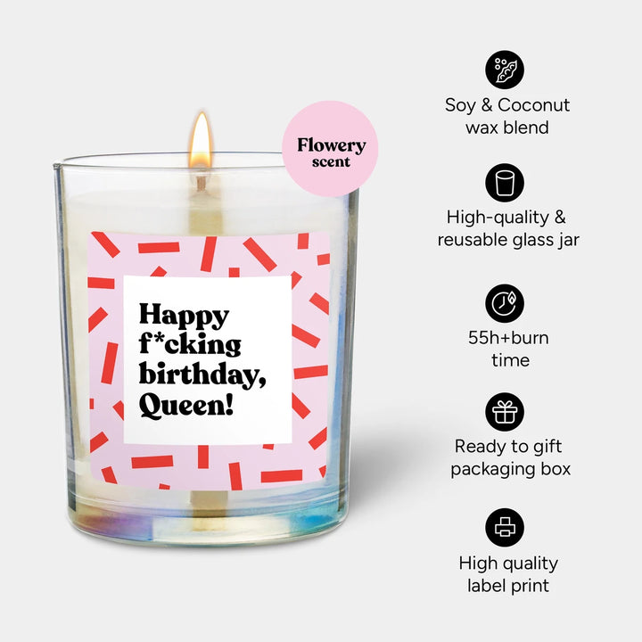 Candlehand Happy F*cking Birthday Queen Candle