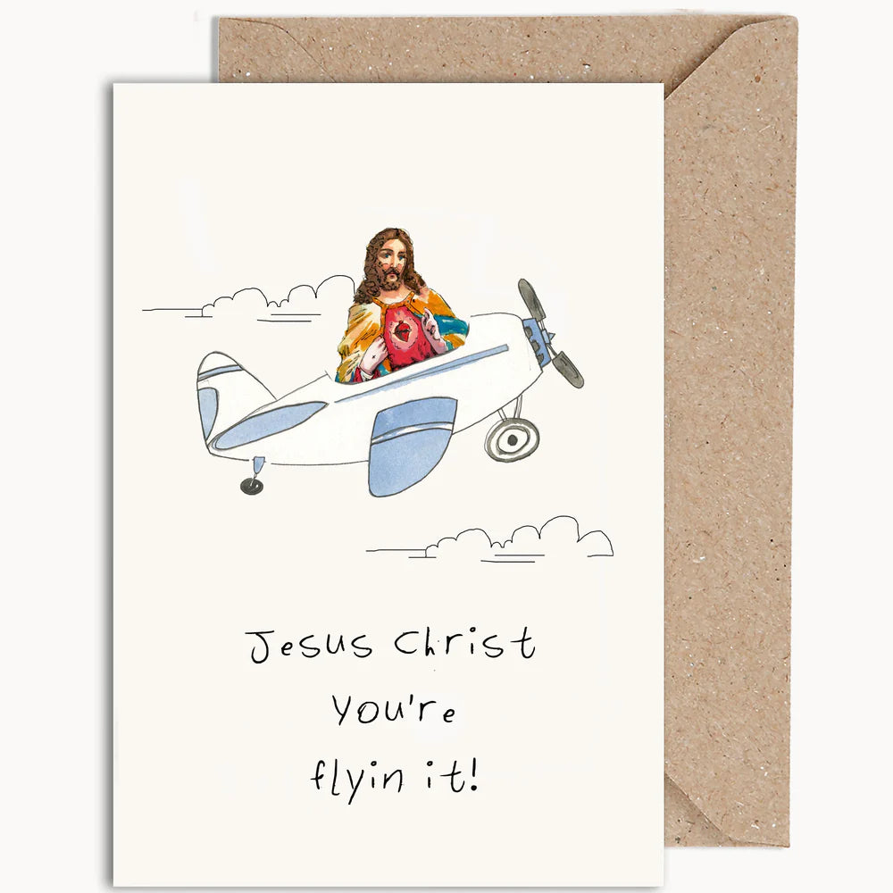 Weird Watercolours Flyin' It Card