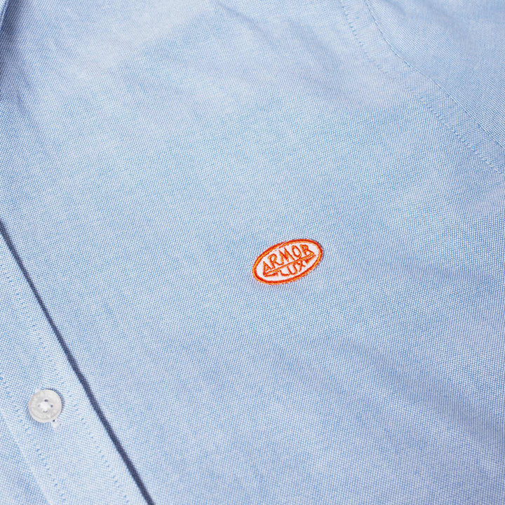 Armor Lux Logo Oxford Shirt - Sky Blue