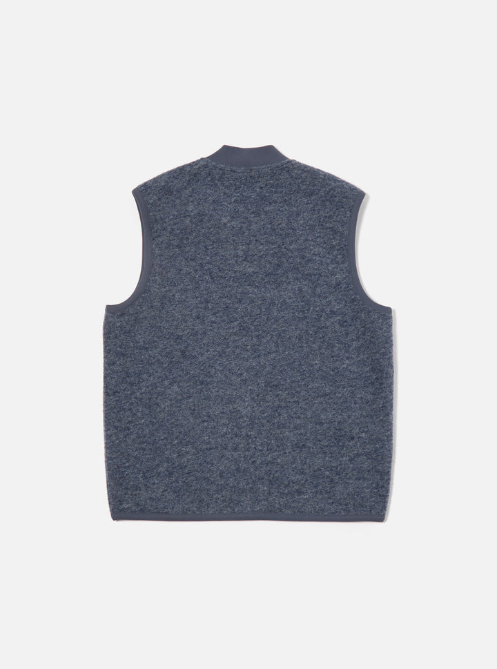 Universal Works Zip Waistcoat - Slate Blue