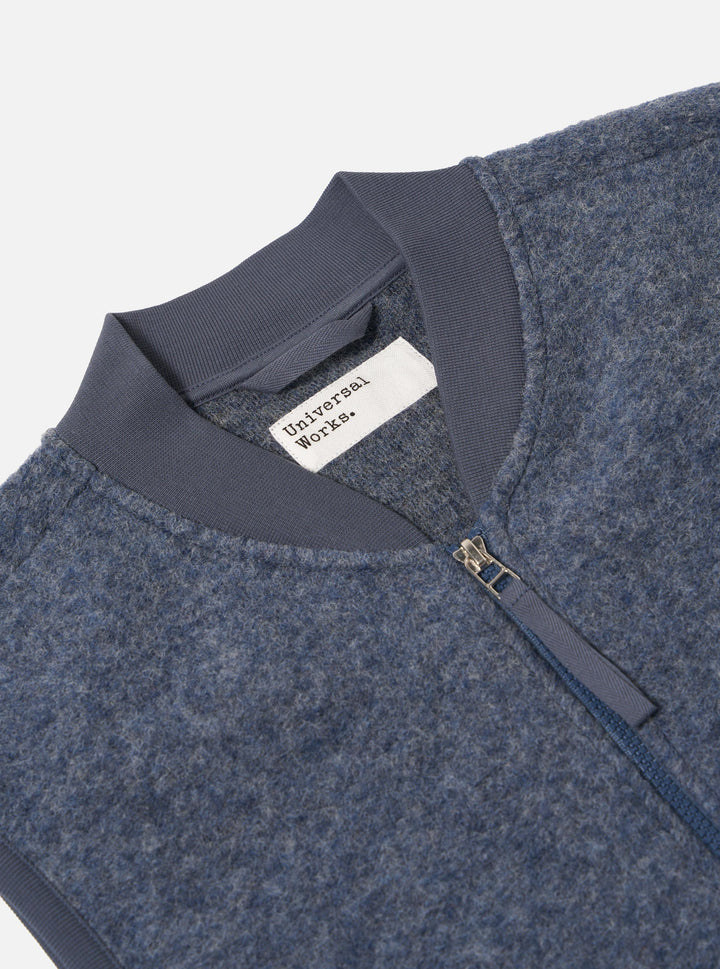 Universal Works Zip Waistcoat - Slate Blue