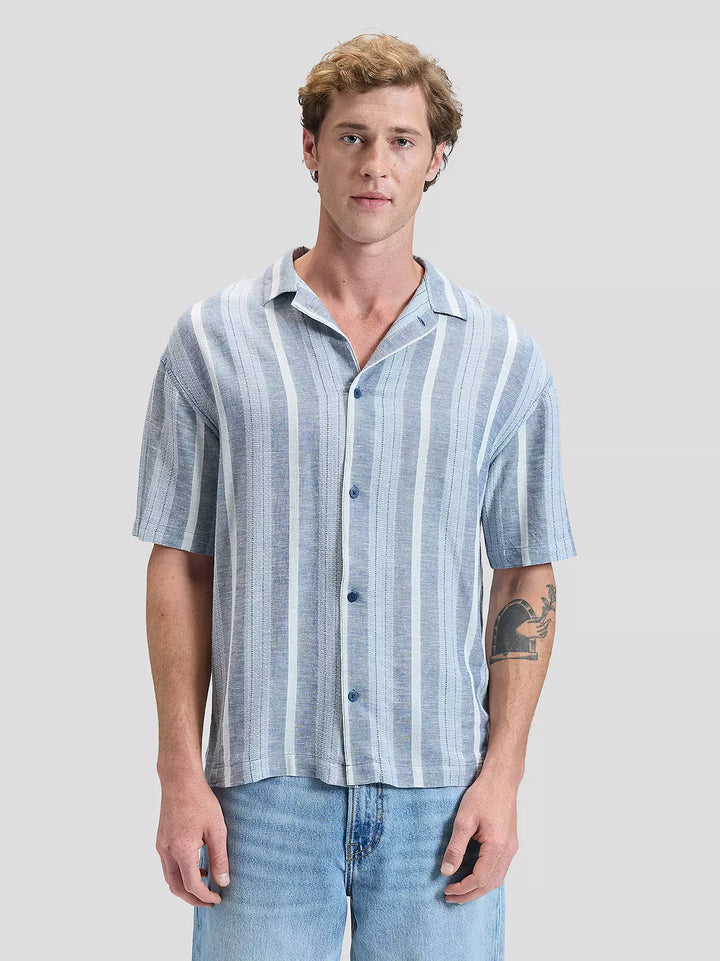 Lee Resort Shirt - Academy Blue Stripe