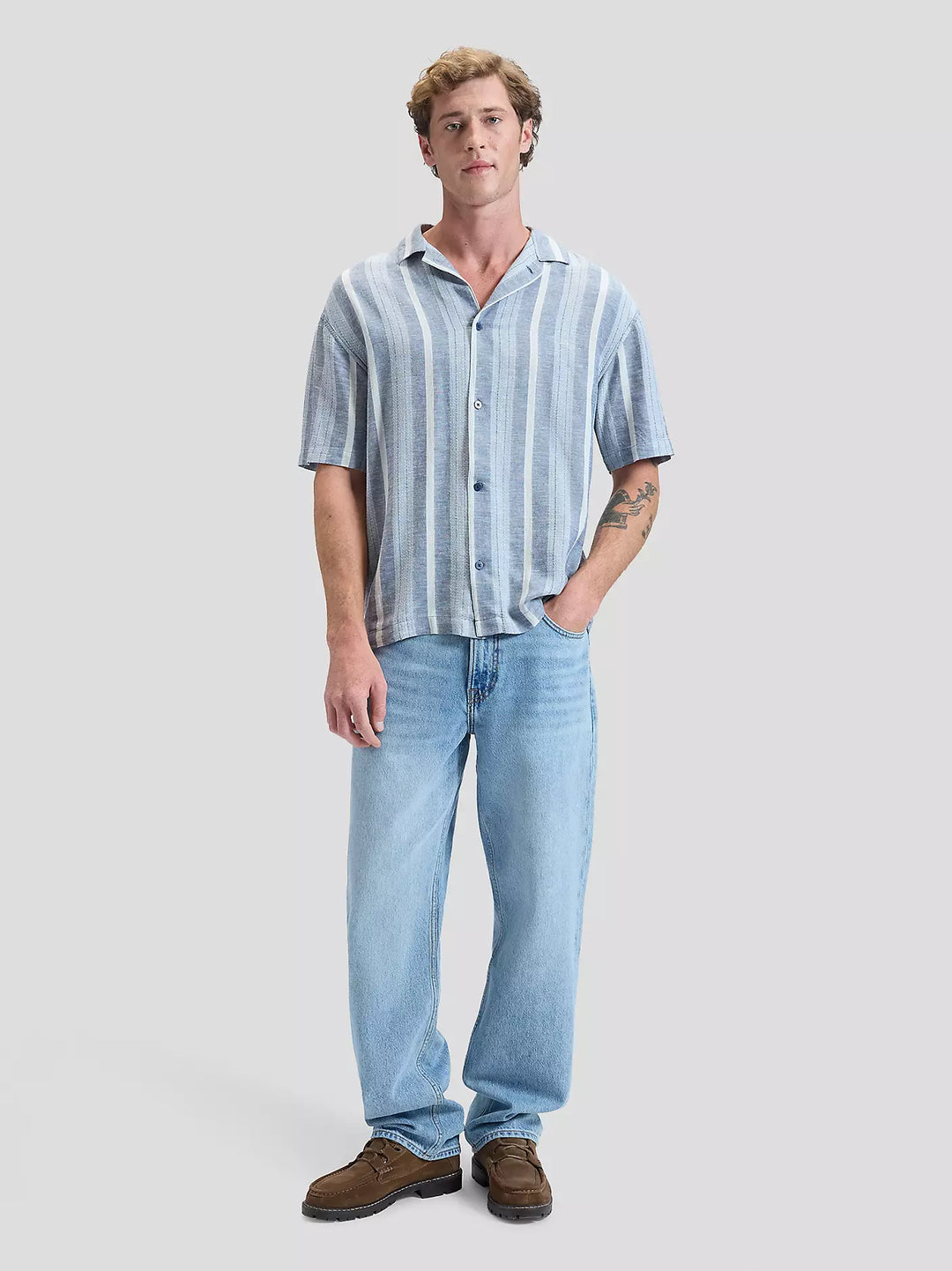 Lee Resort Shirt - Academy Blue Stripe