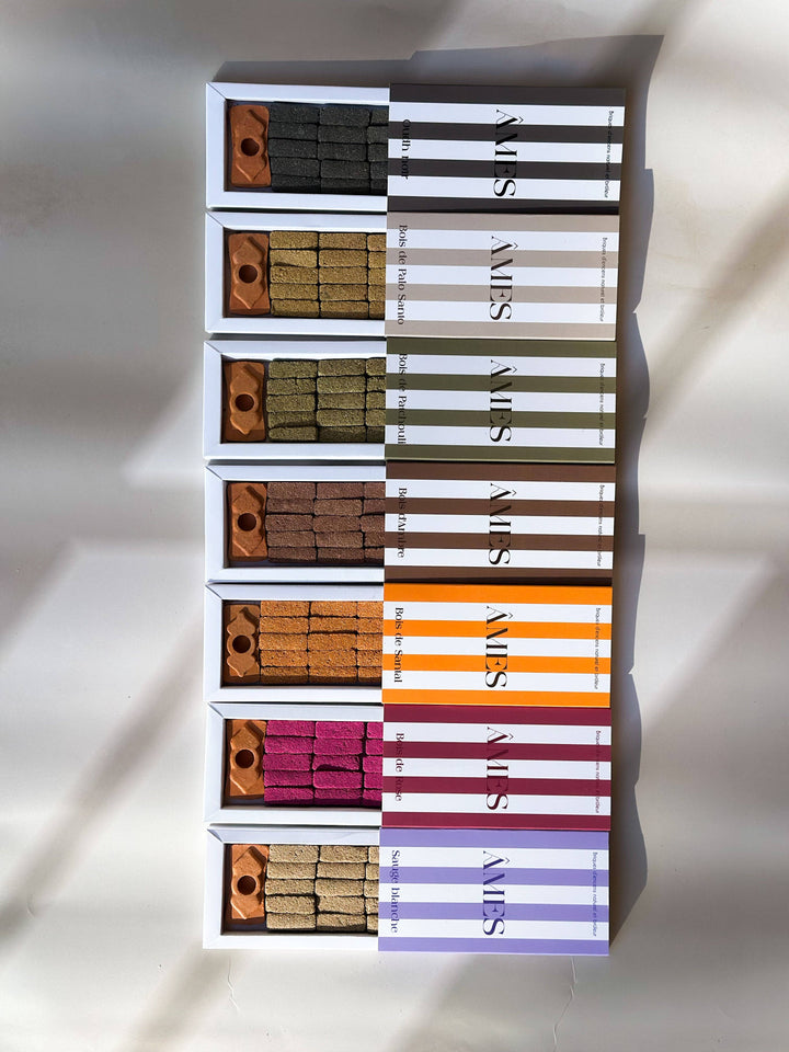 Natural incense bricks and burner: Black oud