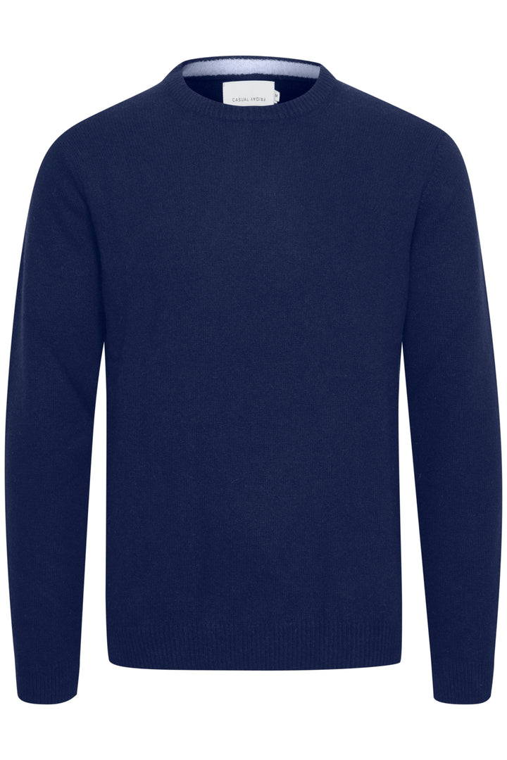 Casual Friday Karl Lambswool Crew - Navy Blazer