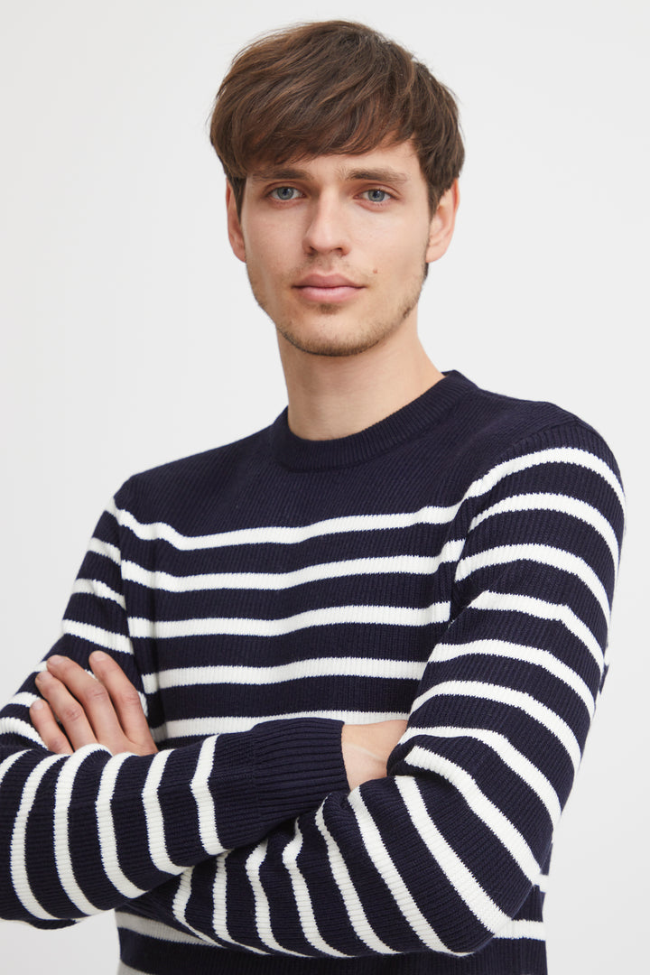 Casual Friday Karl Striped Crew Neck Knit