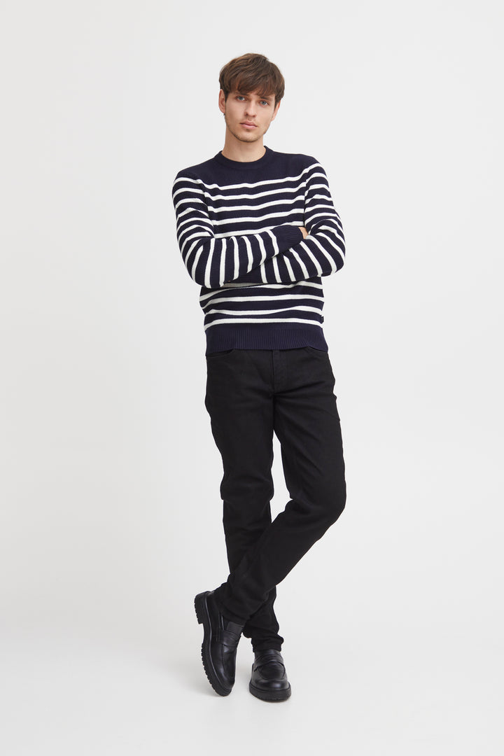 Casual Friday Karl Striped Crew Neck Knit