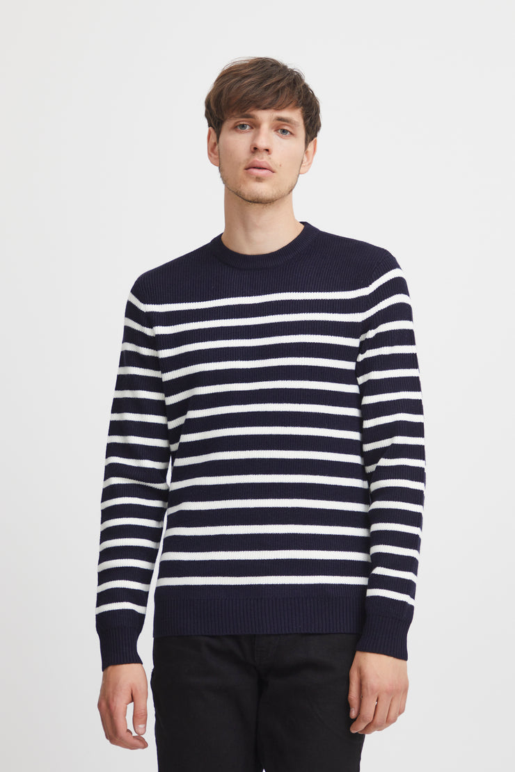 Casual Friday Karl Striped Crew Neck Knit