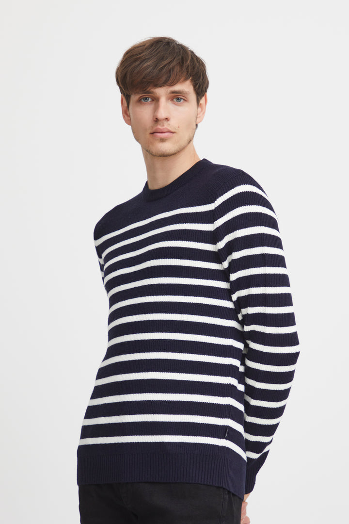 Casual Friday Karl Striped Crew Neck Knit