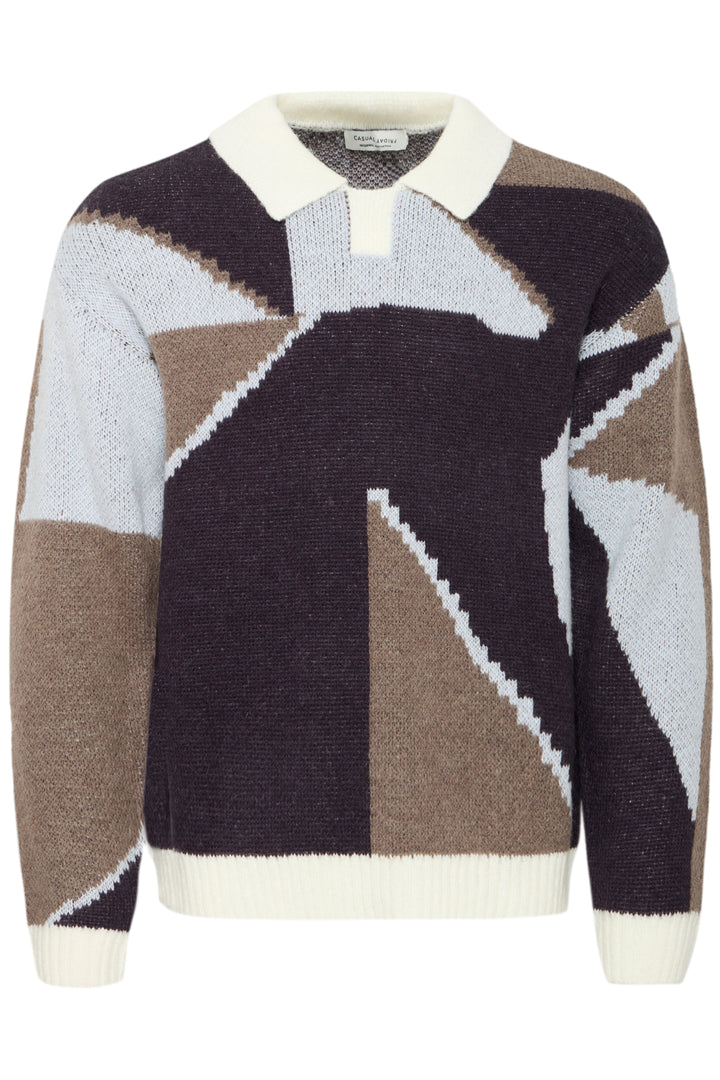 Casual Friday Birk Geometric Polo Knit