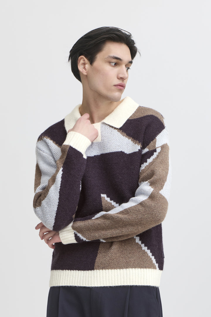 Casual Friday Birk Geometric Polo Knit