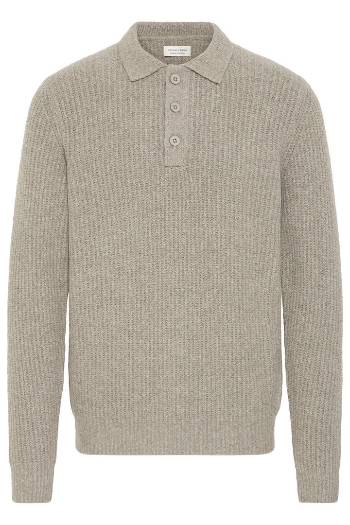 Casual Friday Gahn 1x1 Rib Polo Knit