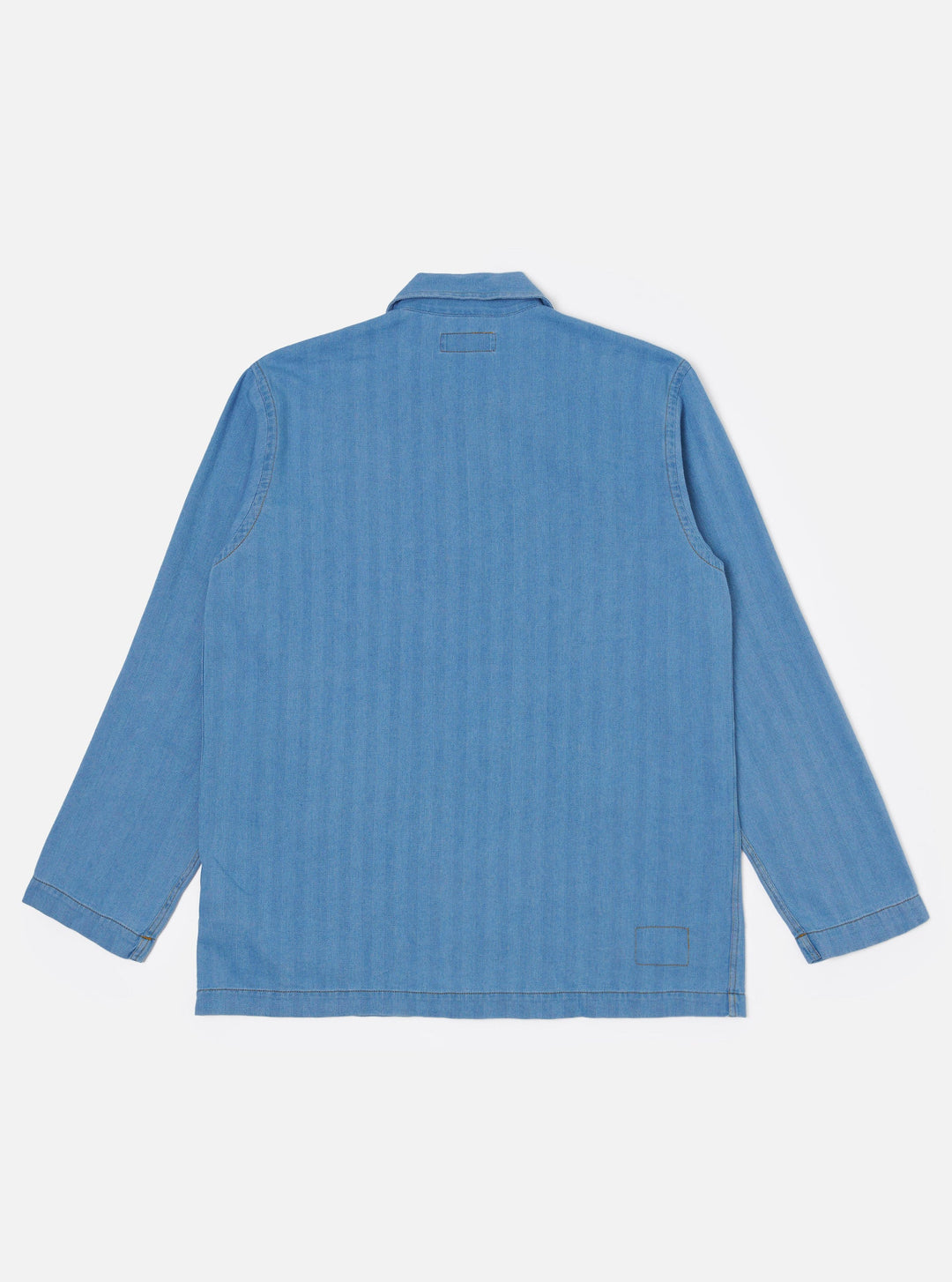 Universal Works Herringbone Bakers Overshirt - Washed Indigo