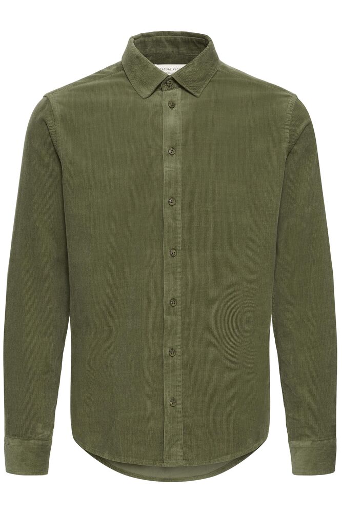 Casual Friday Reims Baby Cord Shirt - Burnt Olive
