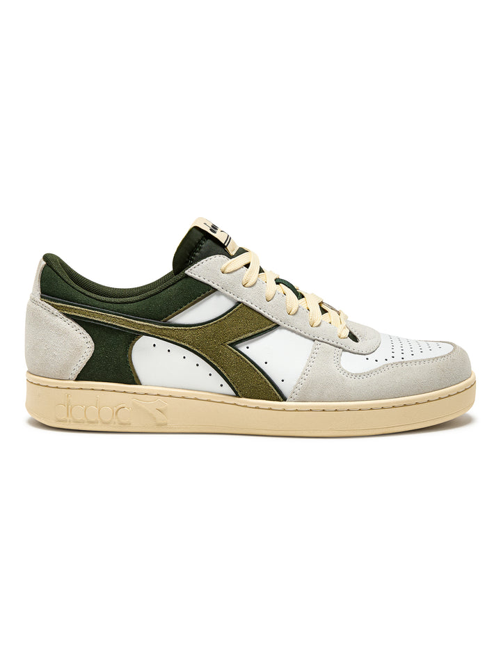 Diadora Magic Basket Low Suede Leather White/Kombu Green