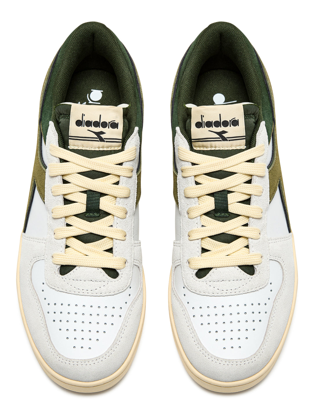 Diadora Magic Basket Low Suede Leather White/Kombu Green