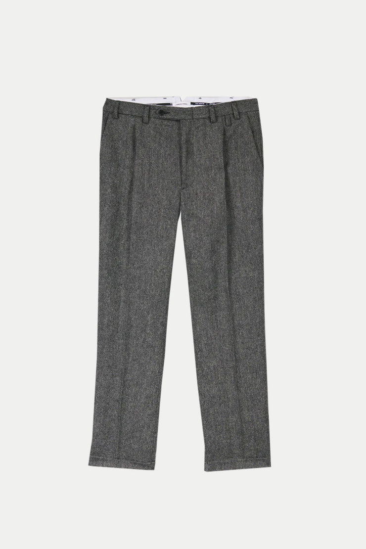 Portuguese Flannel Wool Herringbone Trousers