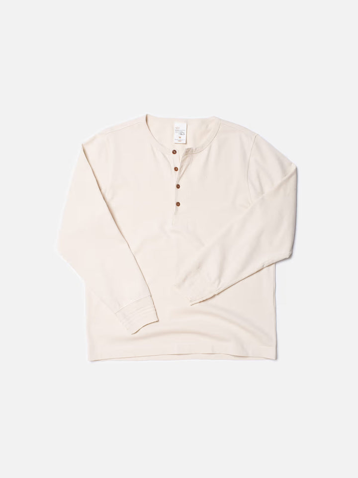 Nudie Jeans Henley L/S - Ecru