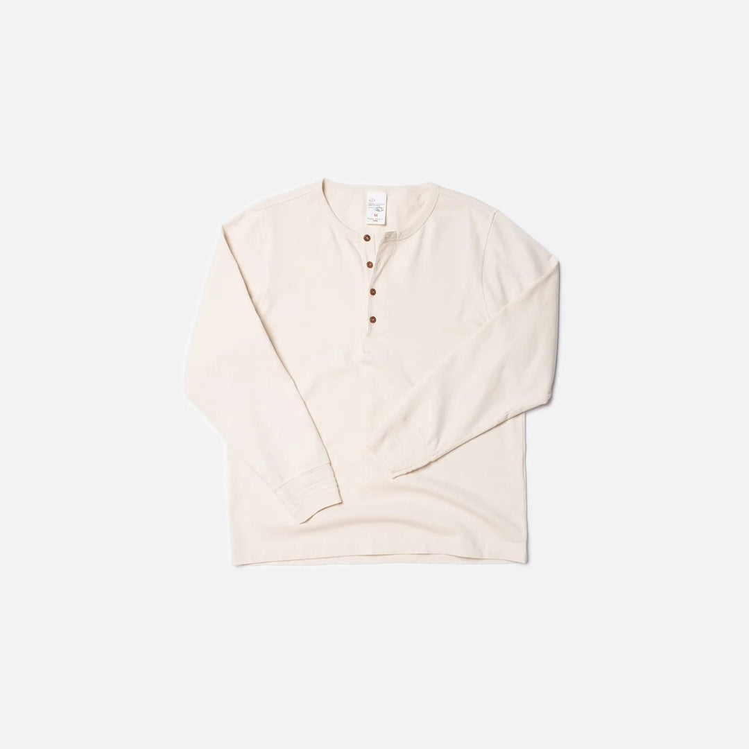 Nudie Jeans Henley L/S - Ecru