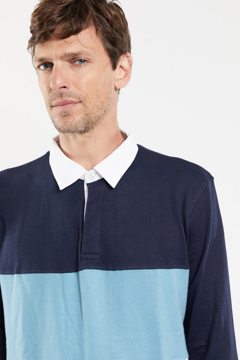 Armor Lux Polo Sweatshirt Heritage Navy/White/Blue