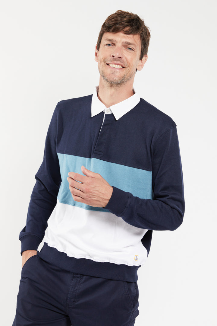 Armor Lux Polo Sweatshirt Heritage Navy/White/Blue