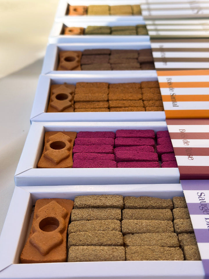 Natural incense bricks and burner: White sage