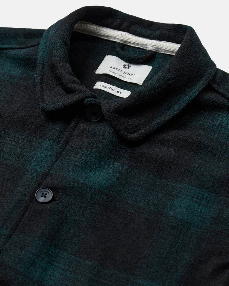 Anerkjendt Akoscar Cotton Overshirt - Forest Night