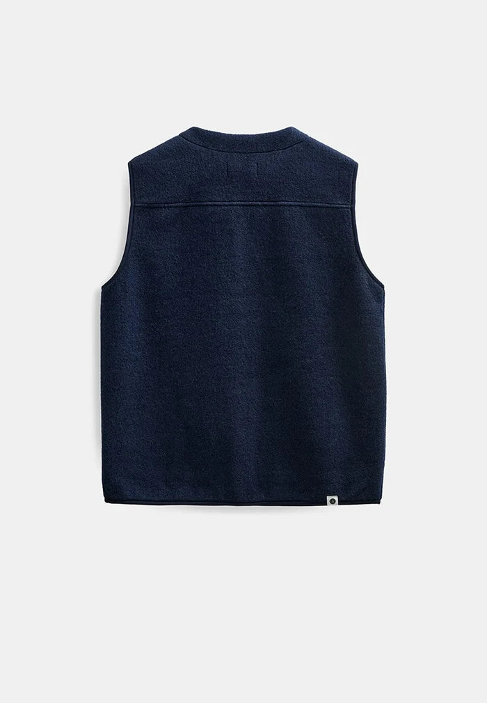 Anerkjendt Rasmus Boiled Wool Gilet - Sky Captain
