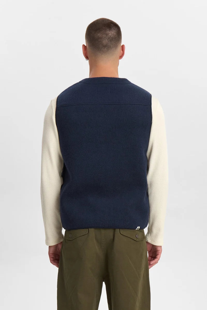 Anerkjendt Rasmus Boiled Wool Gilet - Sky Captain