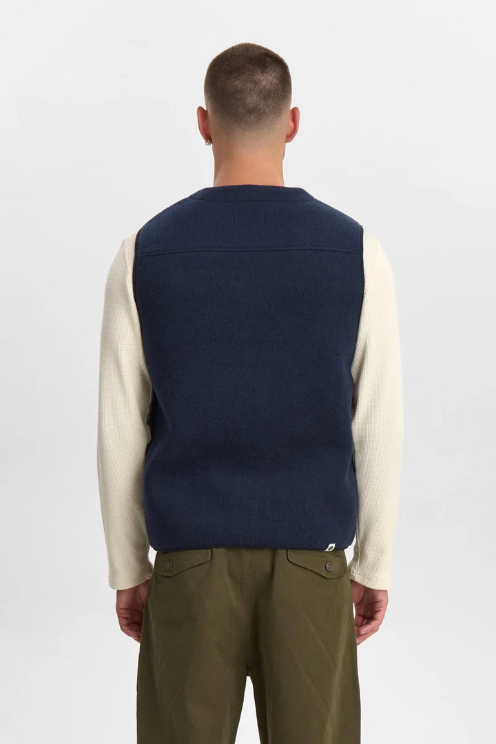 Anerkjendt Rasmus Boiled Wool Gilet - Sky Captain