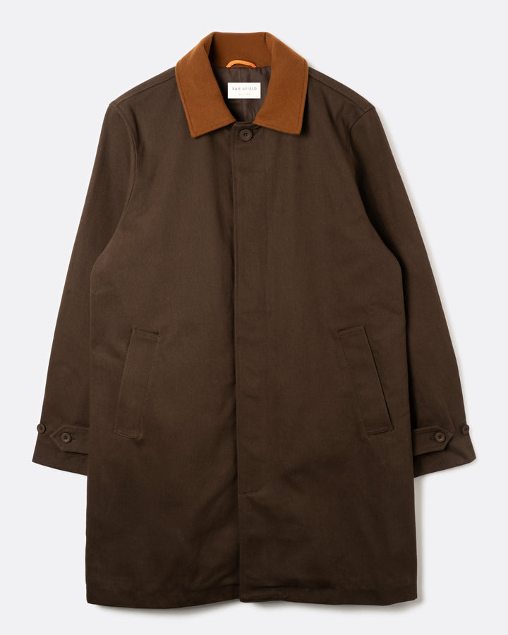 Far Afield Bell Mac Coat - Dark Brown
