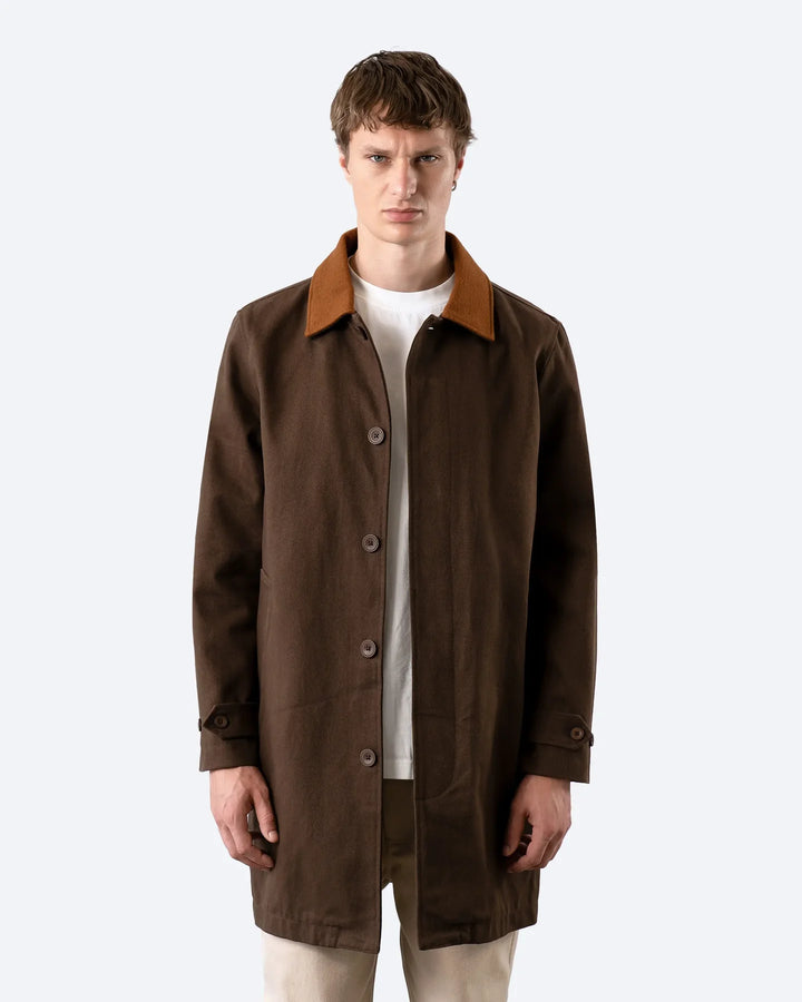 Far Afield Bell Mac Coat - Dark Brown