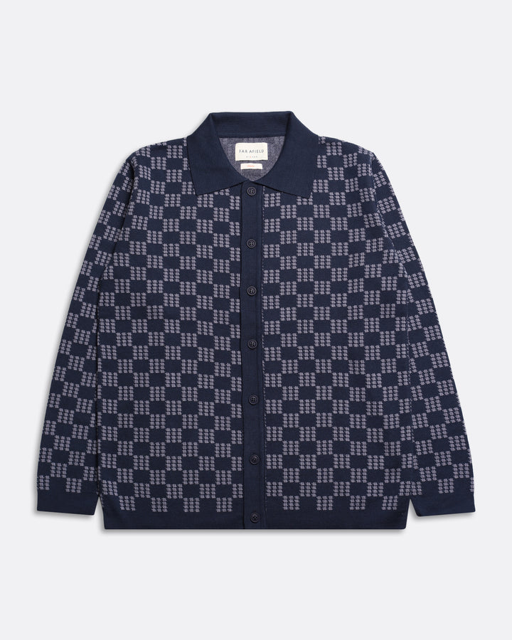 Far Afield Zigger LS Cardigan - Criss Cross Check