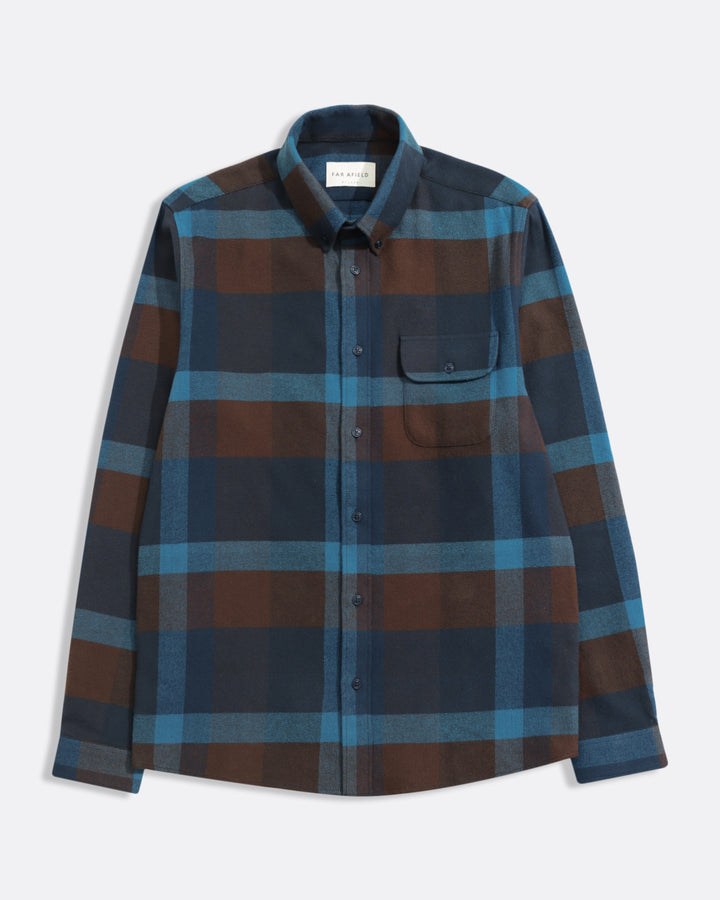 Far Afield Larry L/S Shirt - Blue Check