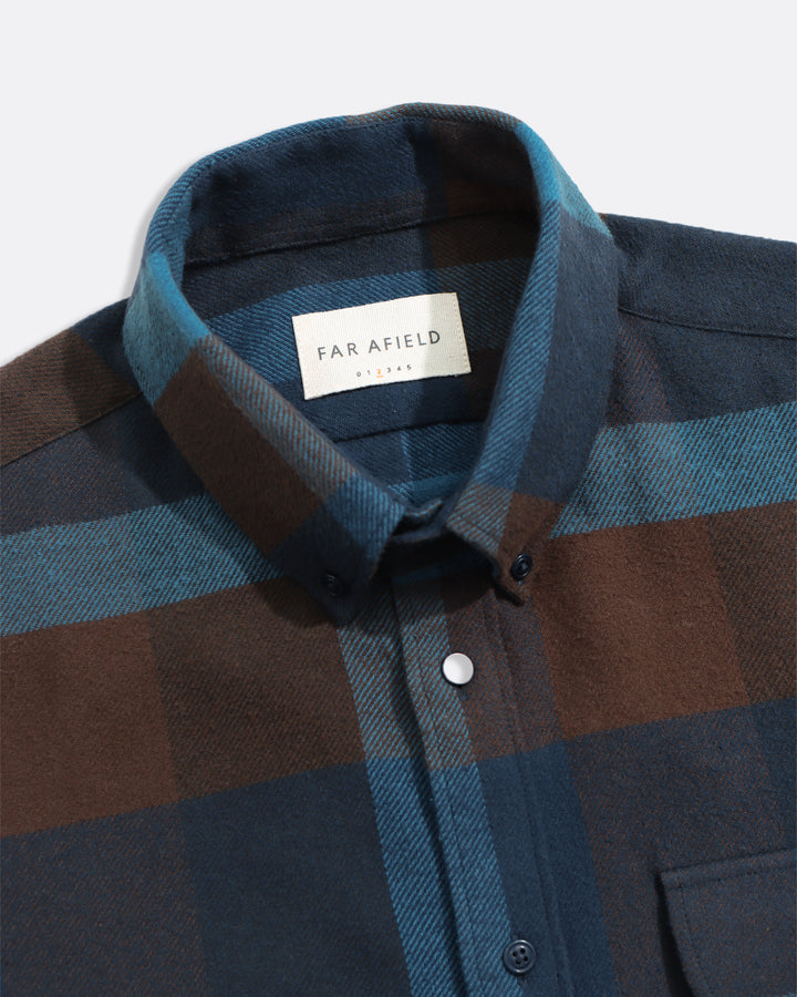 Far Afield Larry L/S Shirt - Blue Check