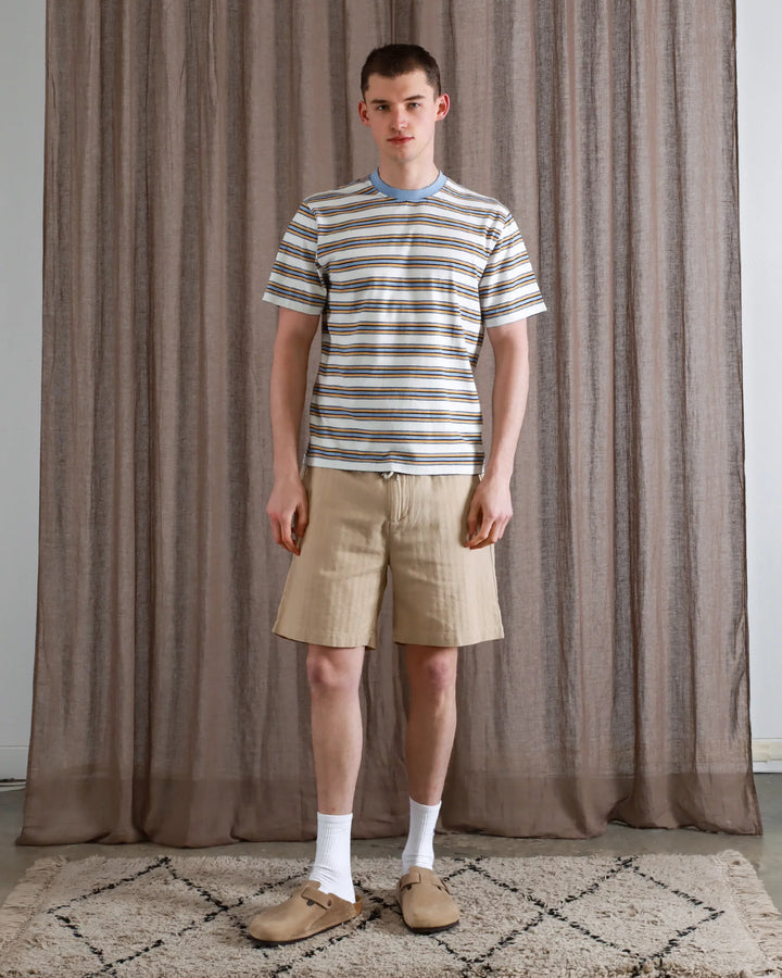 Far Afield Crew Neck T-Shirt - Whitstable Stripe