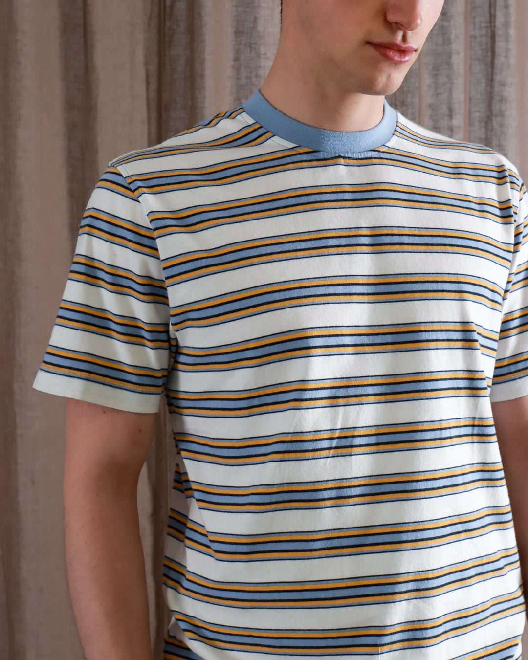 Far Afield Crew Neck T-Shirt - Whitstable Stripe