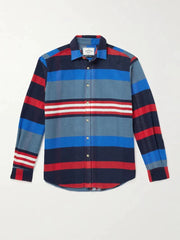 Portuguese Flannel Misaligned Stripe Red/ Blue