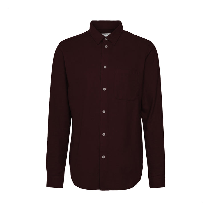 Colorful Standard Organic Flannel Shirt Oxblood Red