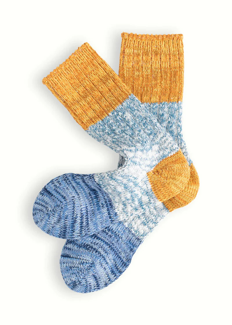 Thunders Love Charlie Collection Blue & Mustard Socks