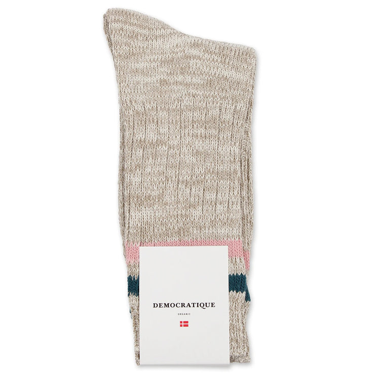 Democratique Socks Relax Heavy Rib Stripe Supermelange