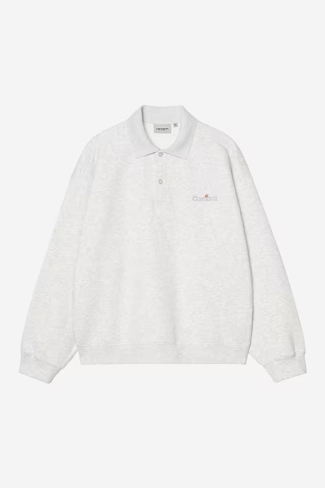 Carhartt WIP Label Polo Sweat - Ash Heather