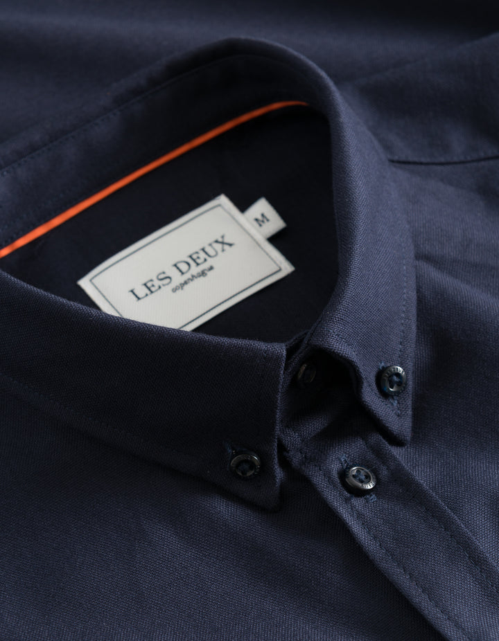 Les Deux Oliver Oxford Shirt Dark Navy