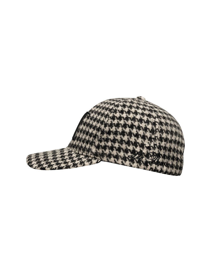 Les Deux Houndstooth Wool Baseball Cap