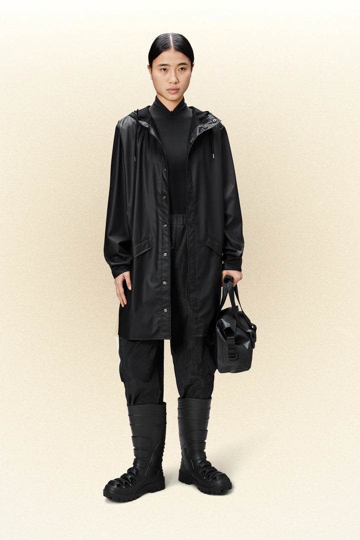 Rains Long Jacket Black