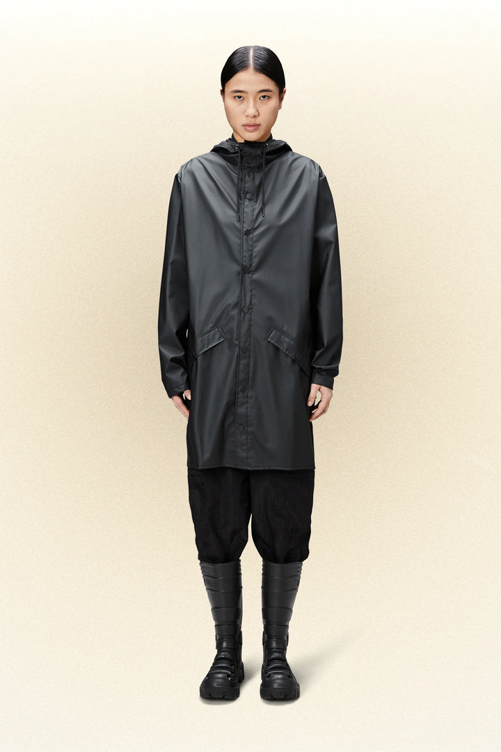 Rains Long Jacket Black