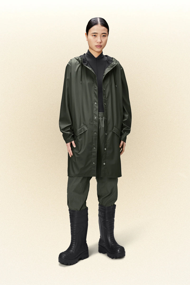 Rains Long Jacket Green